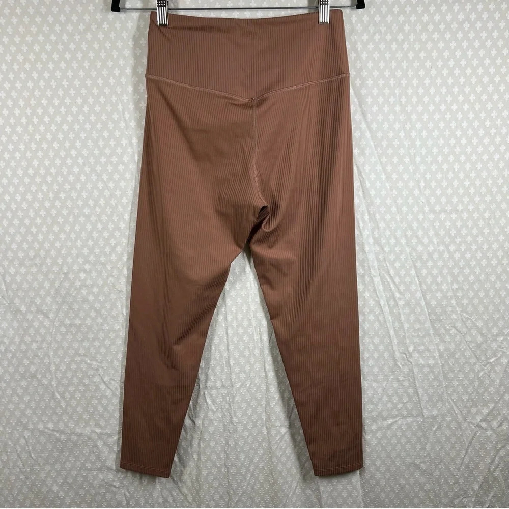 Girlfriend Collective Tan Ribbed High Rise Leggings - Picture 5 of 5